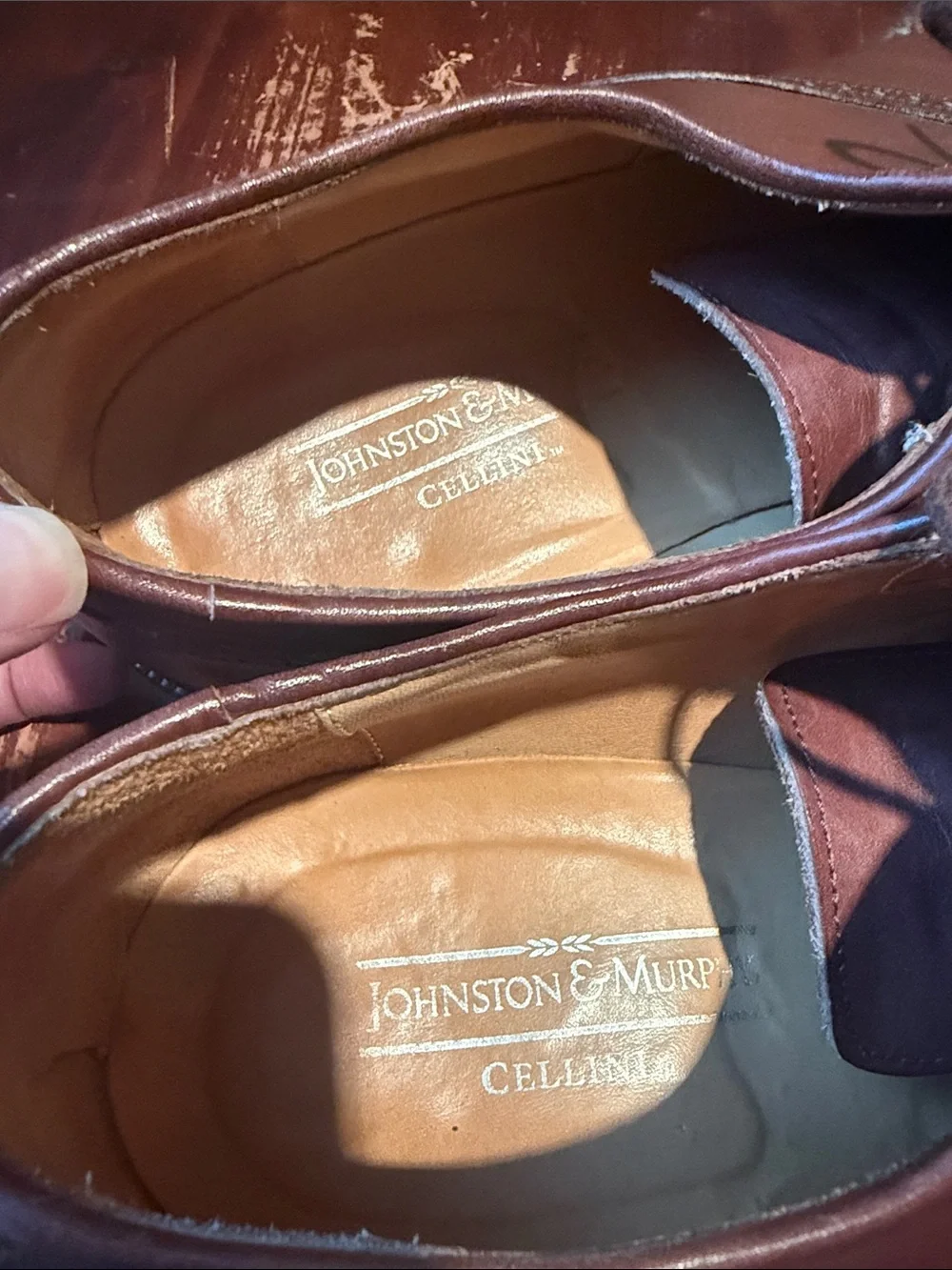Johnston & Murphy Chestnut Brown Cap-Toe Oxfords 11